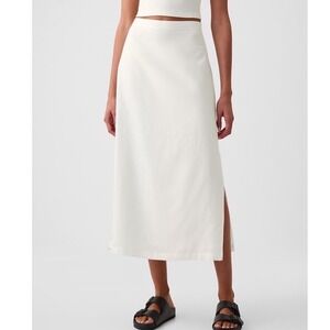 NWT GAP Women's Linen Blend white Midi Skirt